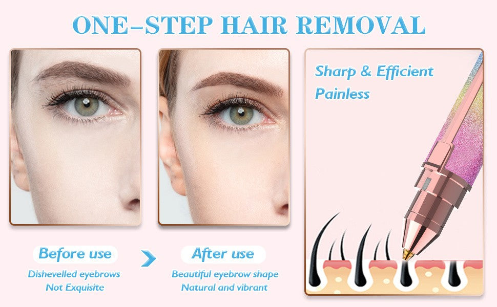 Electric Eyebrow Trimmer and Shaver Rechargeable Hair Remover (2 in 1)