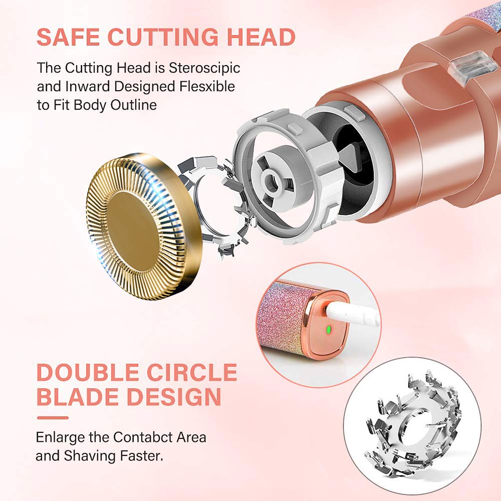 Electric Eyebrow Trimmer and Shaver Rechargeable Hair Remover (2 in 1)