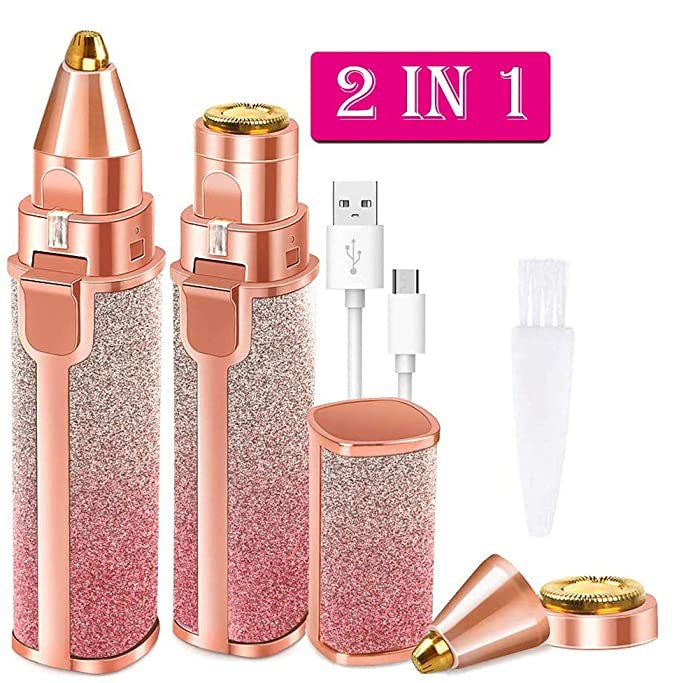 Electric Eyebrow Trimmer and Shaver Rechargeable Hair Remover (2 in 1)