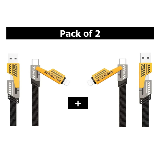 4 in 1 Data Cable 42 inch  (Pack of 2)