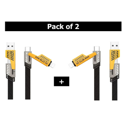 4 in 1 Data Cable 42 inch  (Pack of 2)