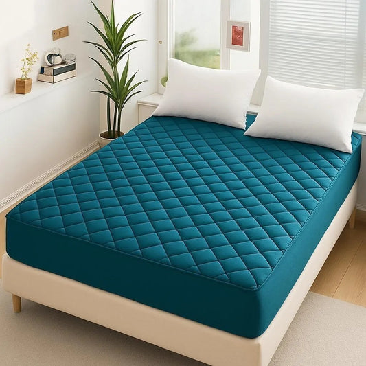 Cotton Plain Double Bed Mattress Cover