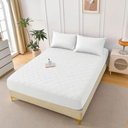 Cotton Plain Double Bed Mattress Cover