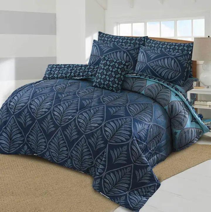 7 Pcs Cotton Salonica Printed Comforter Set