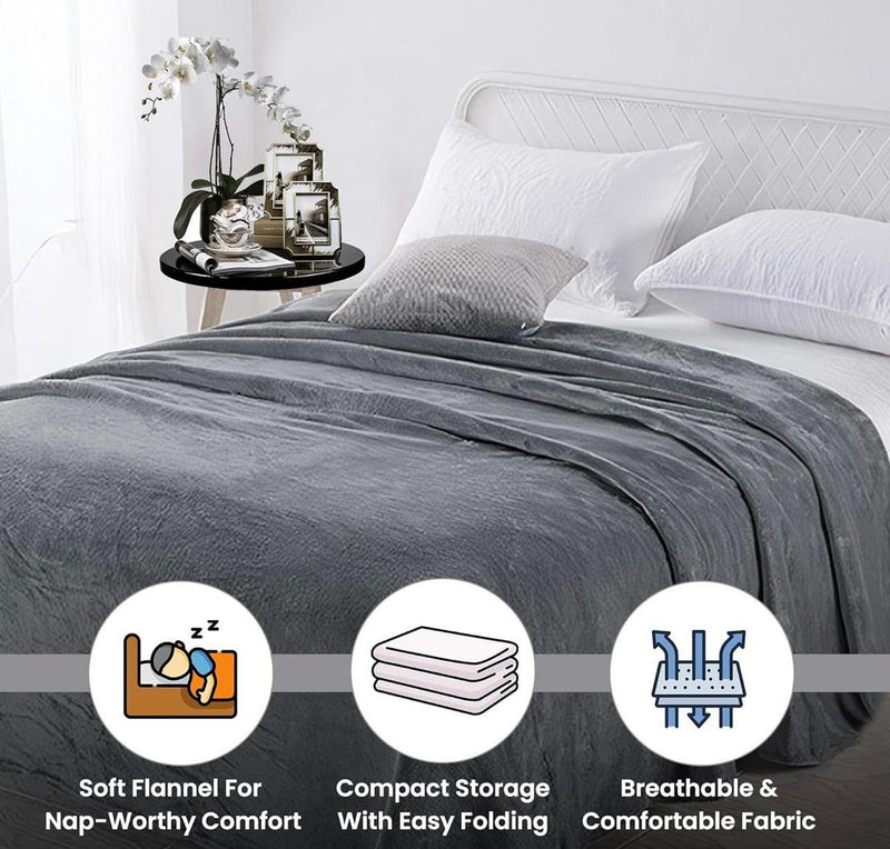 Fleece Plain Double Bed Blanket