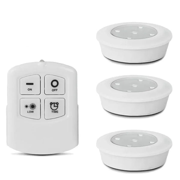Tap LED Light With Remote Control (Pack of 3 Lights)