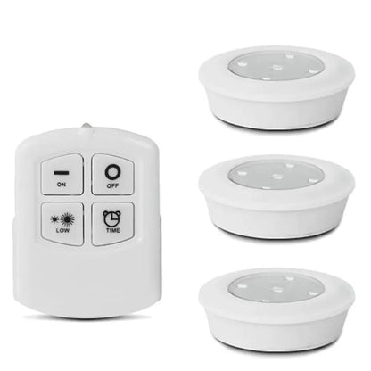 Tap LED Light With Remote Control (Pack of 3 Lights)