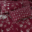 7 Pcs Cotton Salonica Printed Comforter Set - Maroon
