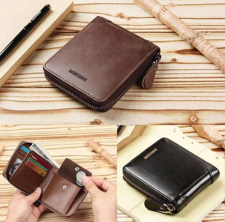 Men's Leather Zipper Wallet