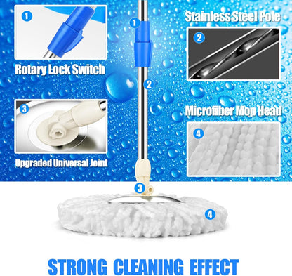 360° Rotating Head Mops with Bucket