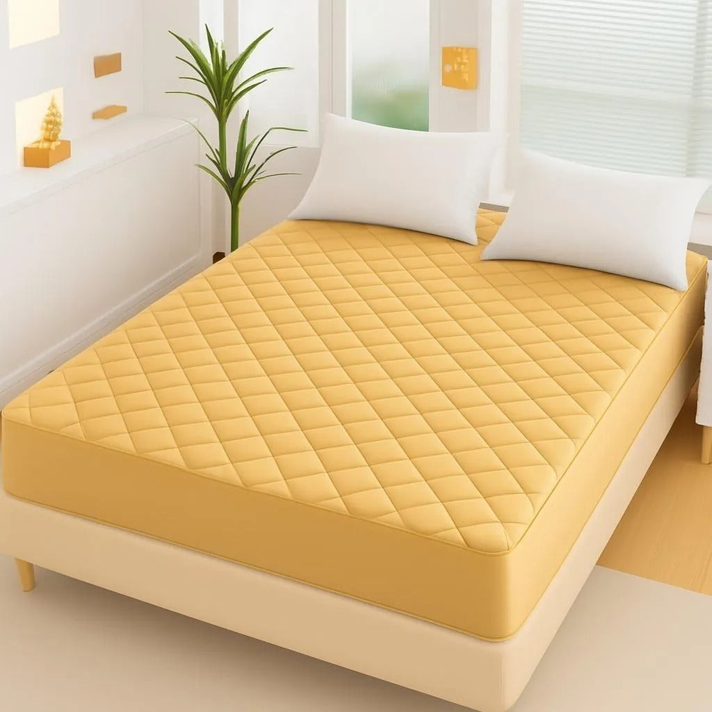 Cotton Plain Double Bed Mattress Cover