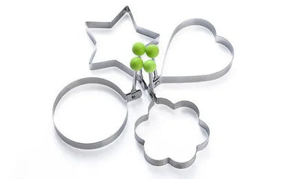 Egg Shaper Kitchen Tools Star, Heart, Round, Flower Shaped Stainless Steel (Pack of 4 )