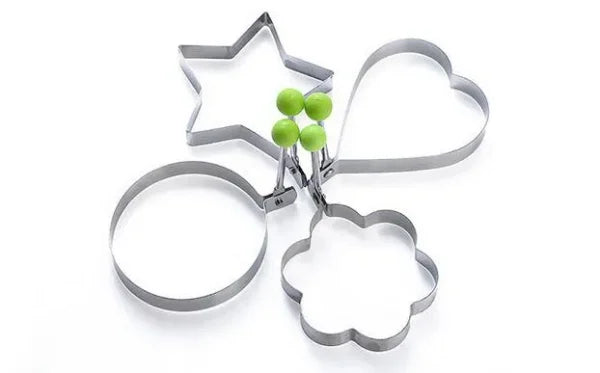 Egg Shaper Kitchen Tools Star, Heart, Round, Flower Shaped Stainless Steel (Pack of 4 )