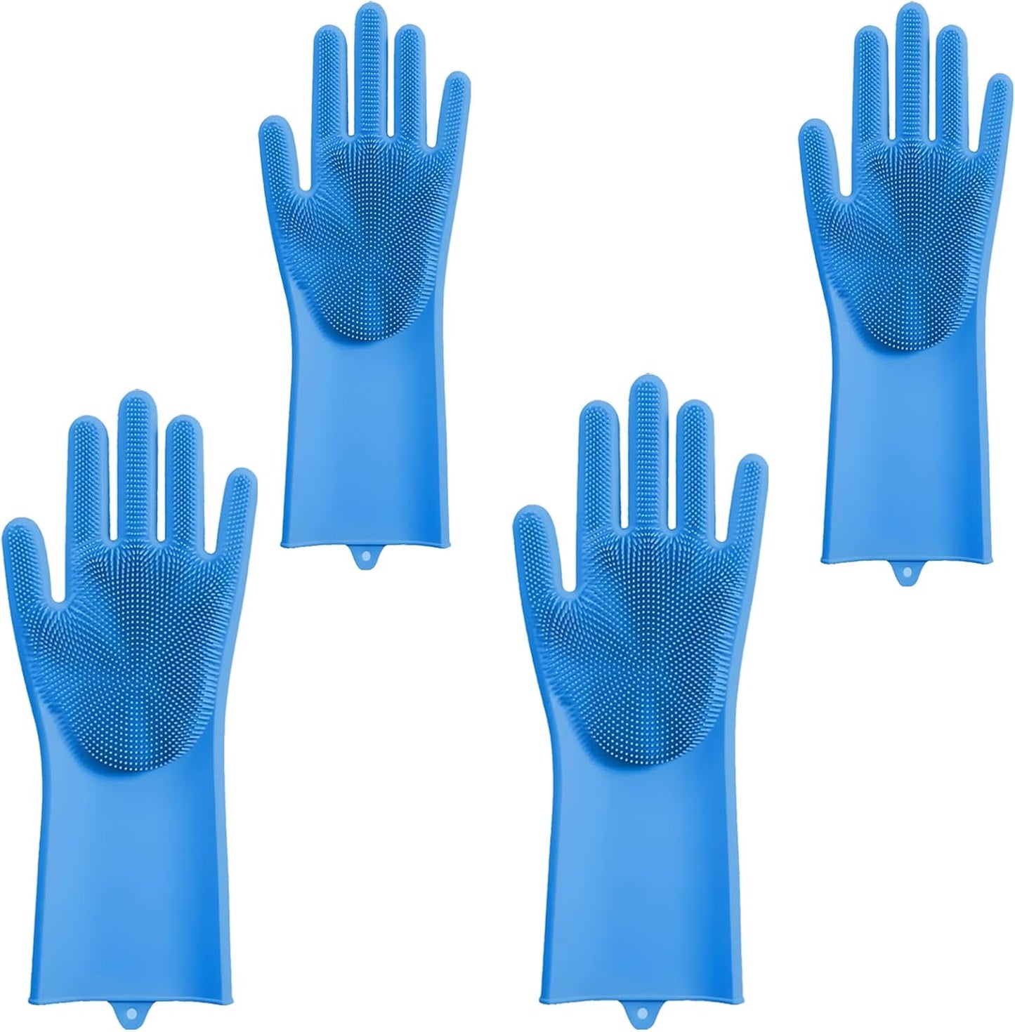 Silicone Dishwashing Gloves, Sponge Wash Cleaning with Scrubbers (2Pc)