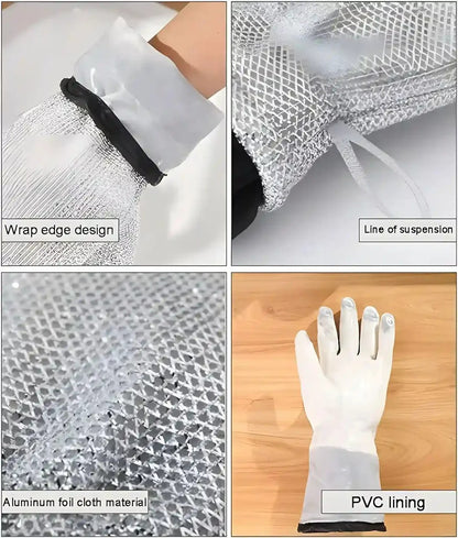 Steel Wire Dishwashing Gloves (Reusable)