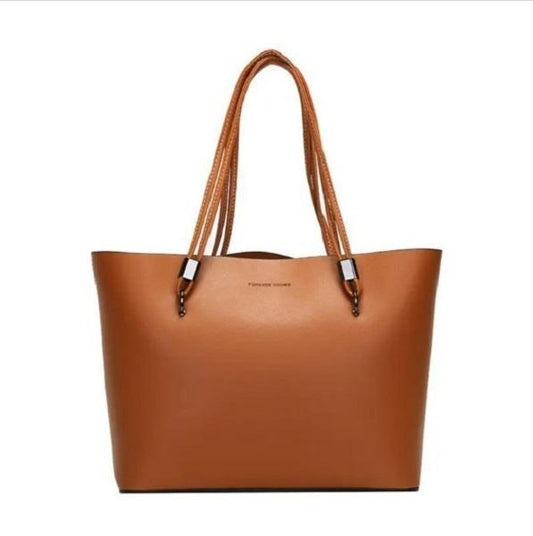 Women's PU Leather Plain Shoulder Bag