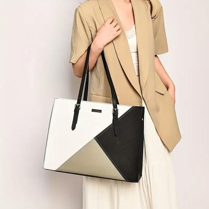 Women's PU Leather Plain Tote Bags