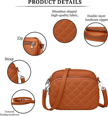 Chic Brown PU Leather Embroidered Women's Shoulder Bag