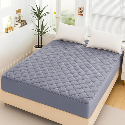 Cotton Plain Double Bed Mattress Cover