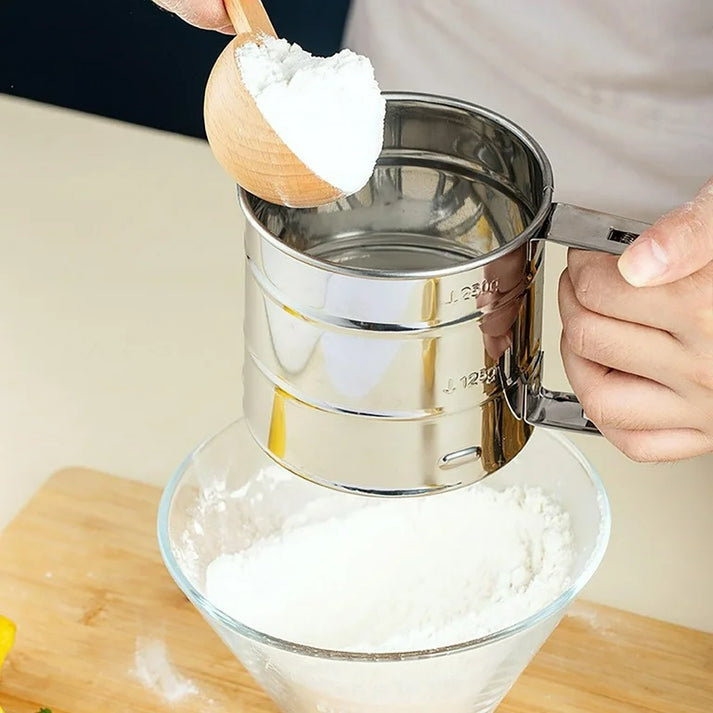 Stainless Steel Hand-Held Cup Flour Strainer