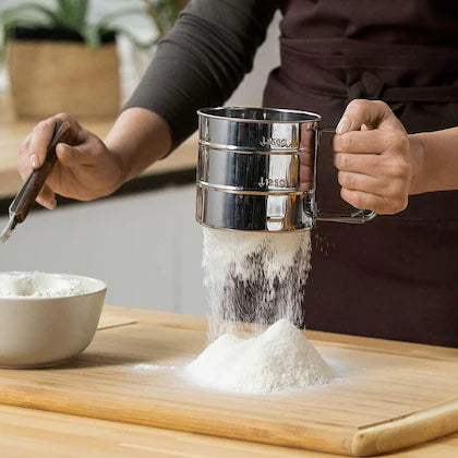 Stainless Steel Hand-Held Cup Flour Strainer