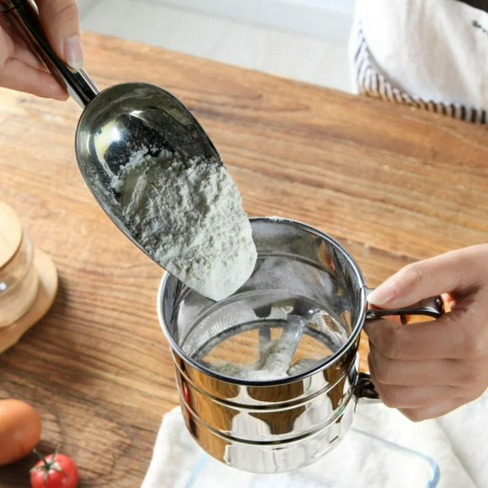 Stainless Steel Hand-Held Cup Flour Strainer