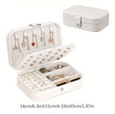 White Faux Leather Organizer Jewellery Box