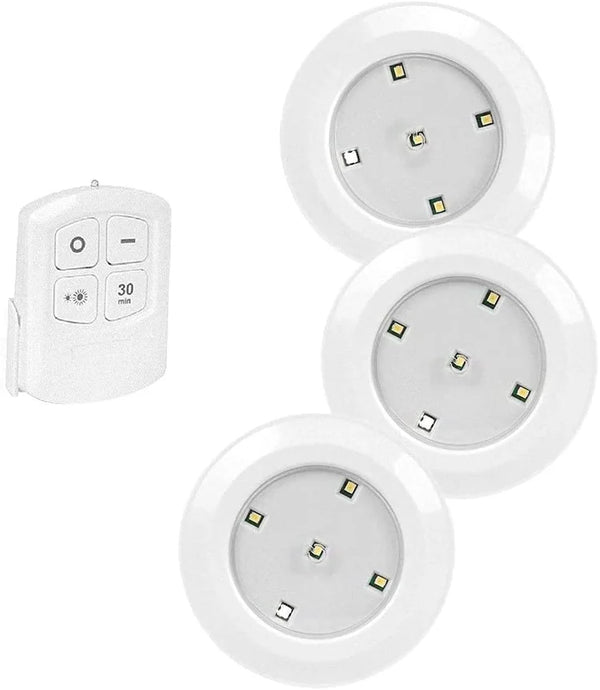 Tap LED Light With Remote Control (Pack of 3 Lights)