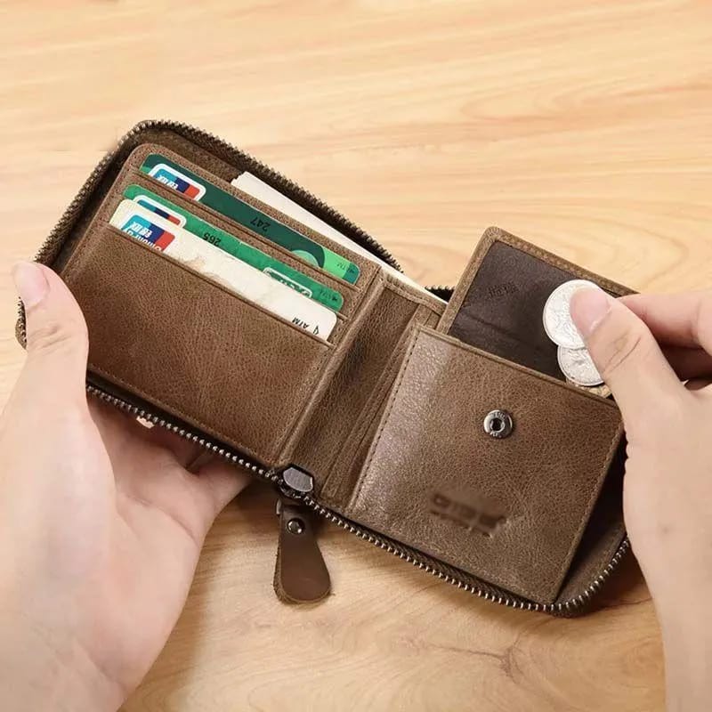 Stylish Leather Zipper Wallet
